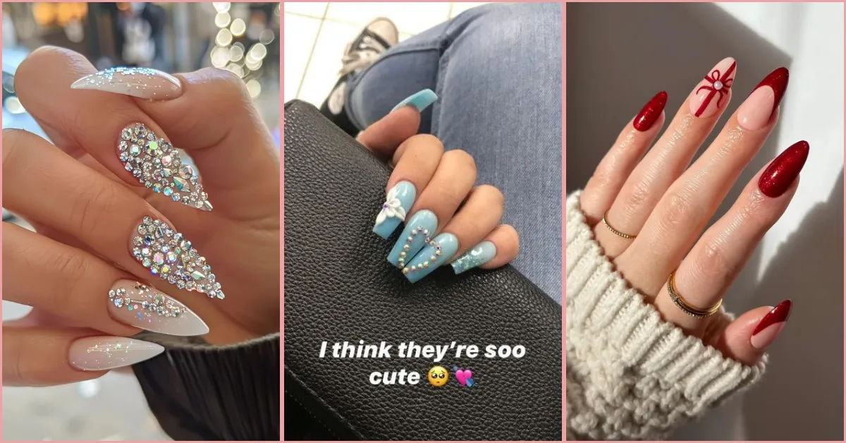 27 Striking Crystal Accented Nail Designs That Are Luxurious