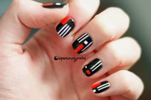 33 Elegant Minimalist Black Red Nails Inspiration