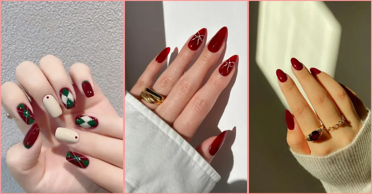 Nail Art Warna Maroon