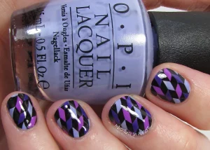 34 Elegant Purple Geometric Abstract Nails: Chic Glow
