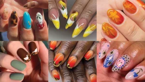 33 Fresh Seasonal 2025 Autumn Leaf Model Nail Art