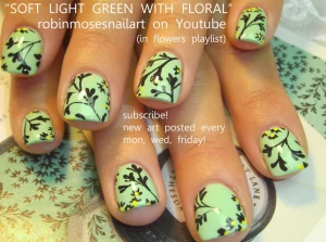 54 Chic Short Nail Soft Botanical Motif for Style