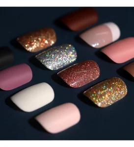 28 Stunning Short Square Nail Glitter Sparkle Finish