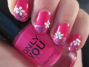 44 Single Finger Nail Floral Pattern Adds Fresh Flair