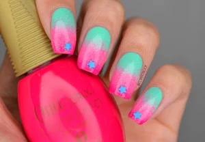 46 Summer Nail 2025 Neon Gradient: Bright Summer Nails
