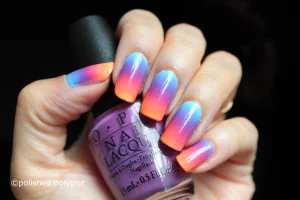 33 Glam Summer Sunrise Gradient Nails Trend