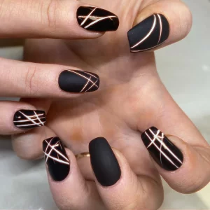 30 Inspired 2025 Black Geometric Nail Designs Trend