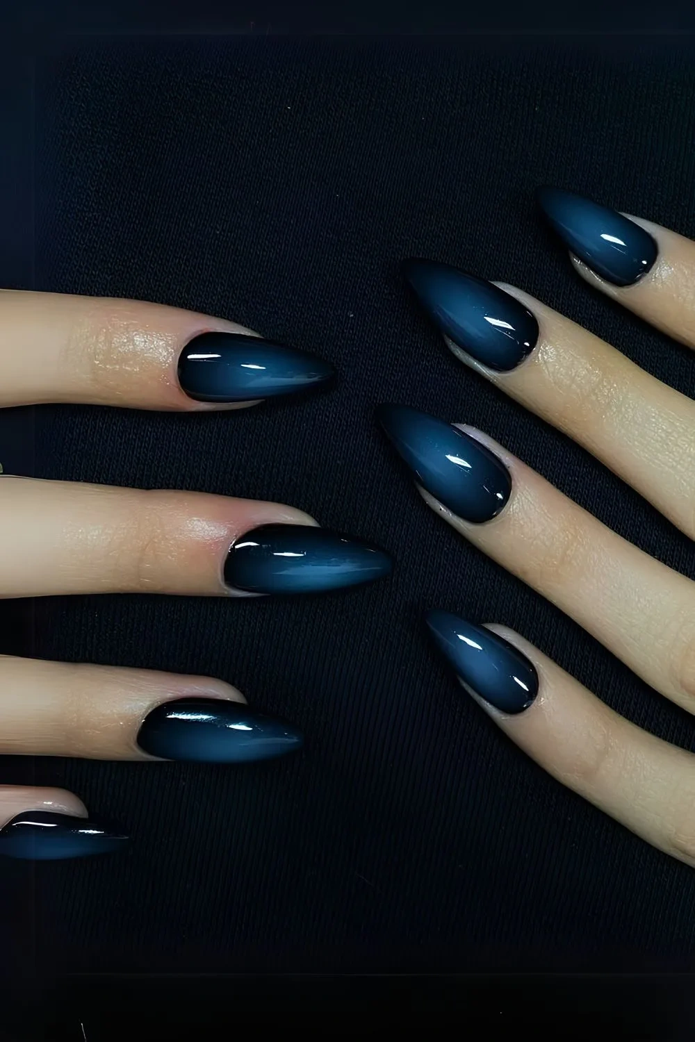 2025 Darker Blue Gradient Nails