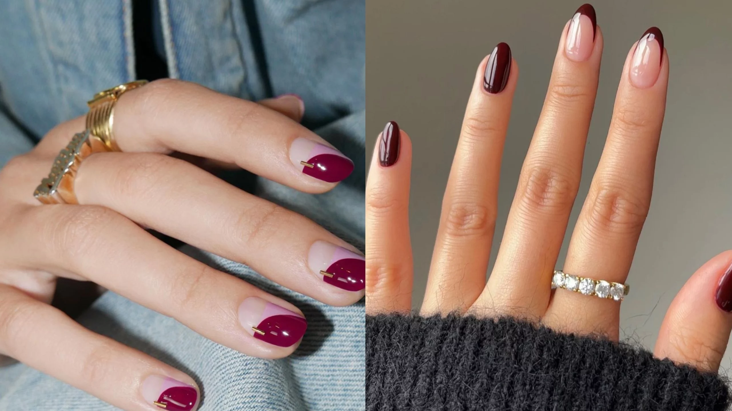 51 Glowing 2025 Maroon Floral Nail Design Dazzles You