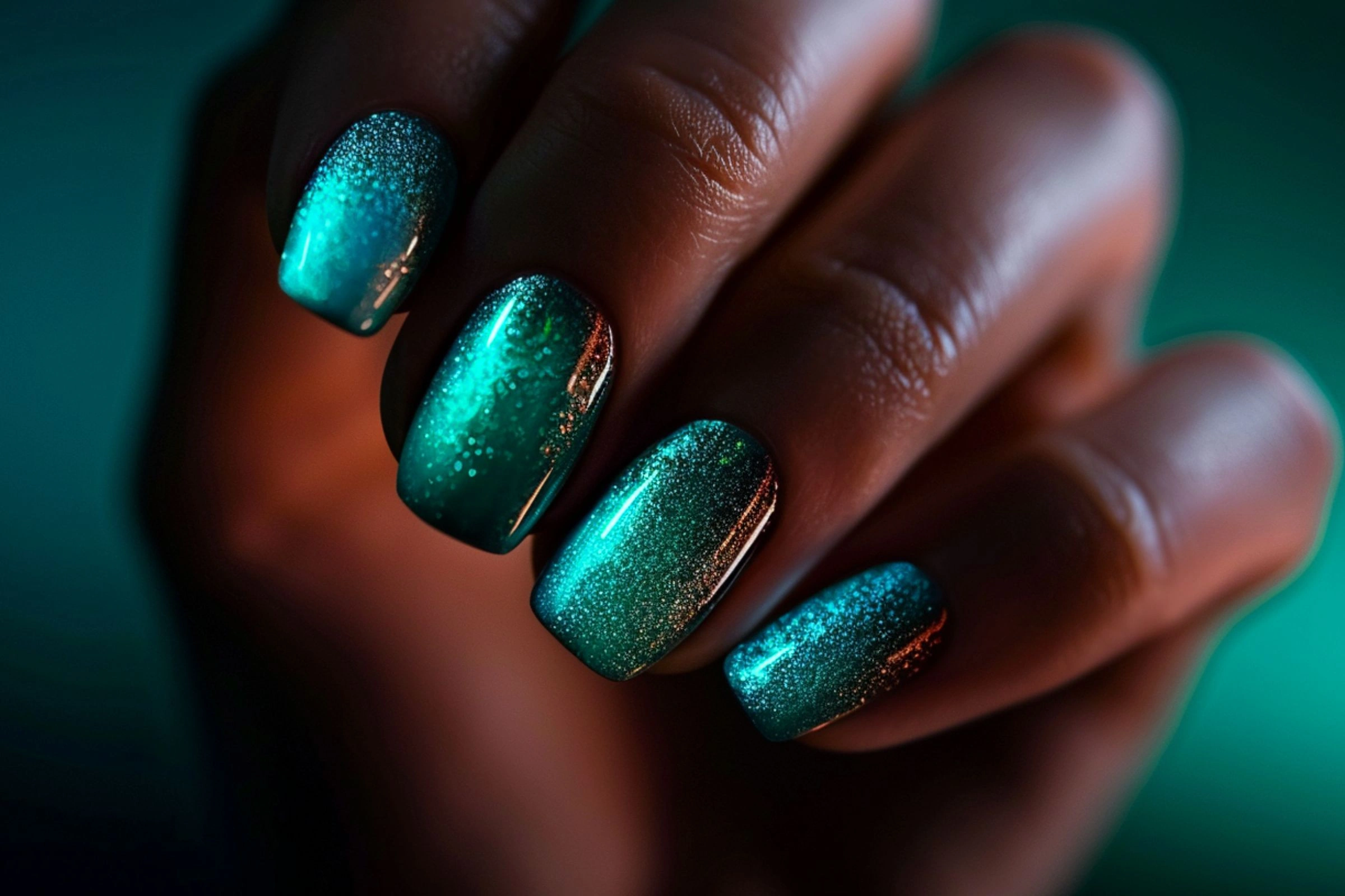 25 Vibrant 2025 Neon Teal Shadows Nails That Glow
