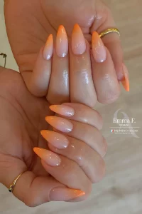 24 2025 Summer Orange Ombre Nails Trends