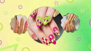 90s Neon Channel Nail Design: Bold Revival