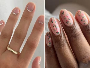 23 Acrylic Short Nail Designs With Icy Sparkle