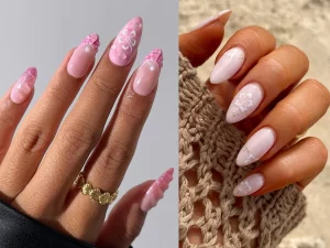 36 August Tropical Flower Nail Designs