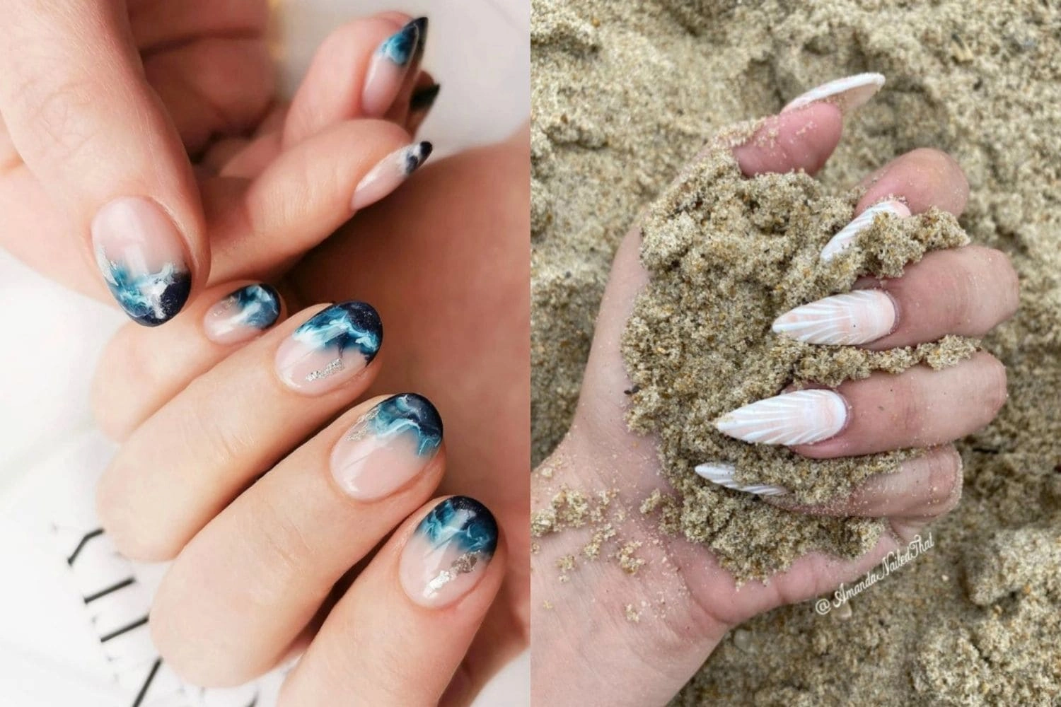39 Flowy Beach Nail Designs That Spark Beach Vibes