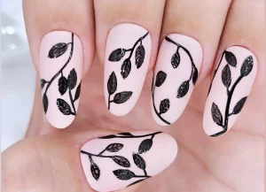 27 Elegant Black Floral Motif Nail Design Secrets