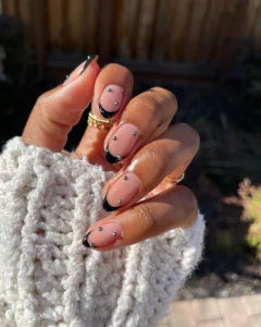 42 Fashionable Black French Nail Design 2025 Trend