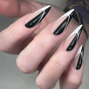 26 Black Geometric Nail Design Trend Setting