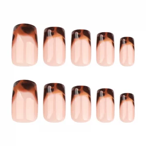 23 Chic Brown Gradient Glossy Nails Easy Elegance