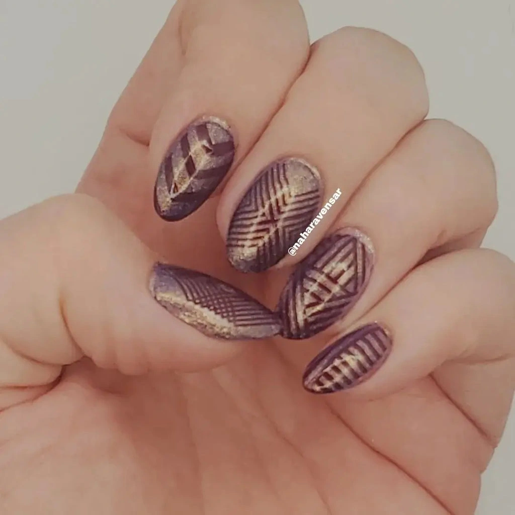 20 Sleek Brown Nail Designs Geometric Patterns For Glam
