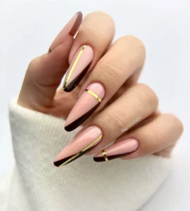 22 Brown Nail Matte Complex Geometry For Effortless Chic