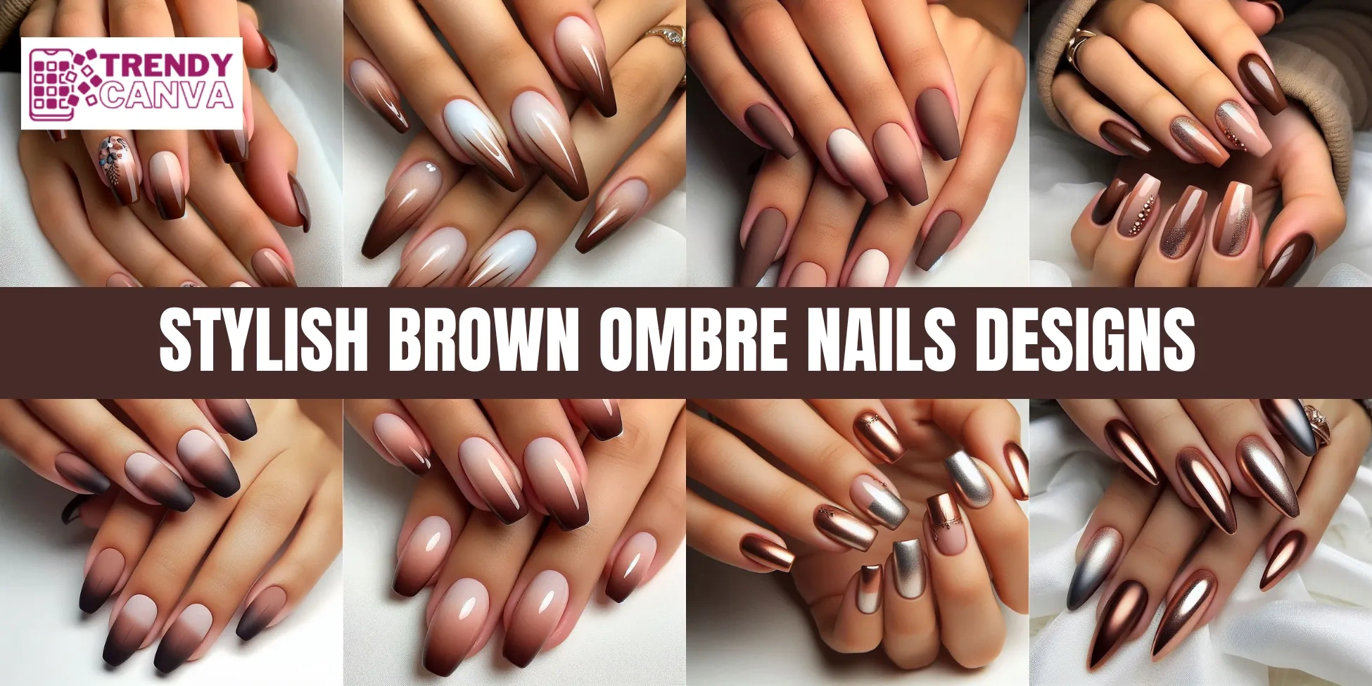 38 Elegant Brown Ombre Nail Art Style For Chic Beauty