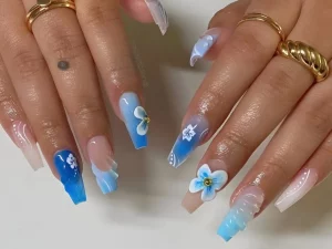 43 Chic Ombre Floral Nail Pattern 2025 Trends 2025