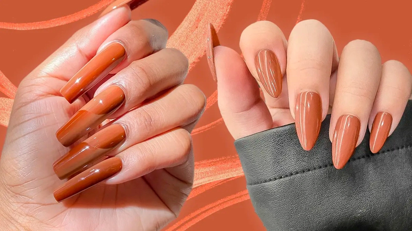 35 Elegant Cinnamon Swirled 2025 Fall Nails Autumn Glow