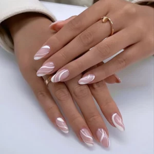 28 Classic Almond Nails With Pastel Swirl Trends