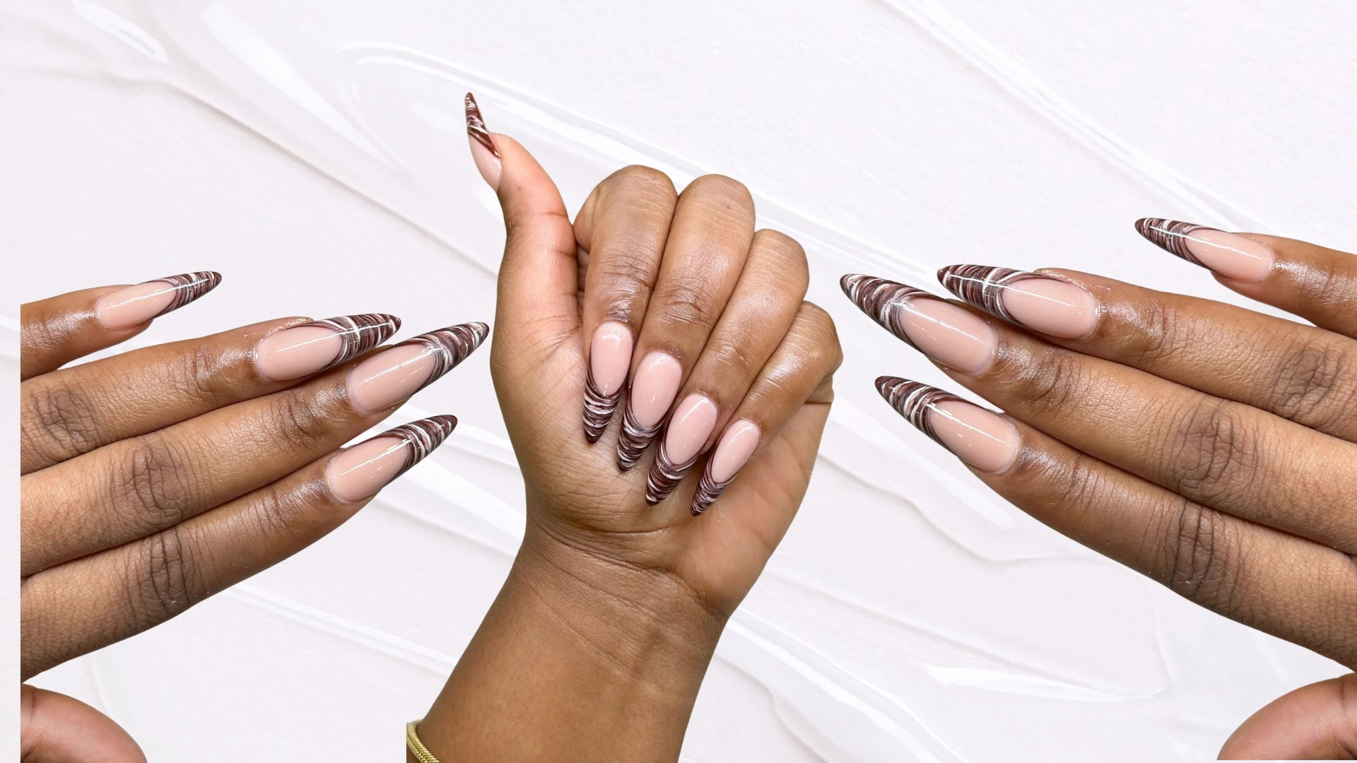 29 Sleek Dark Chocolate Swirl Nail Concept – Pure Bliss