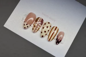 19 Trendy Delicate Boho Brown Nail Set For Everyday