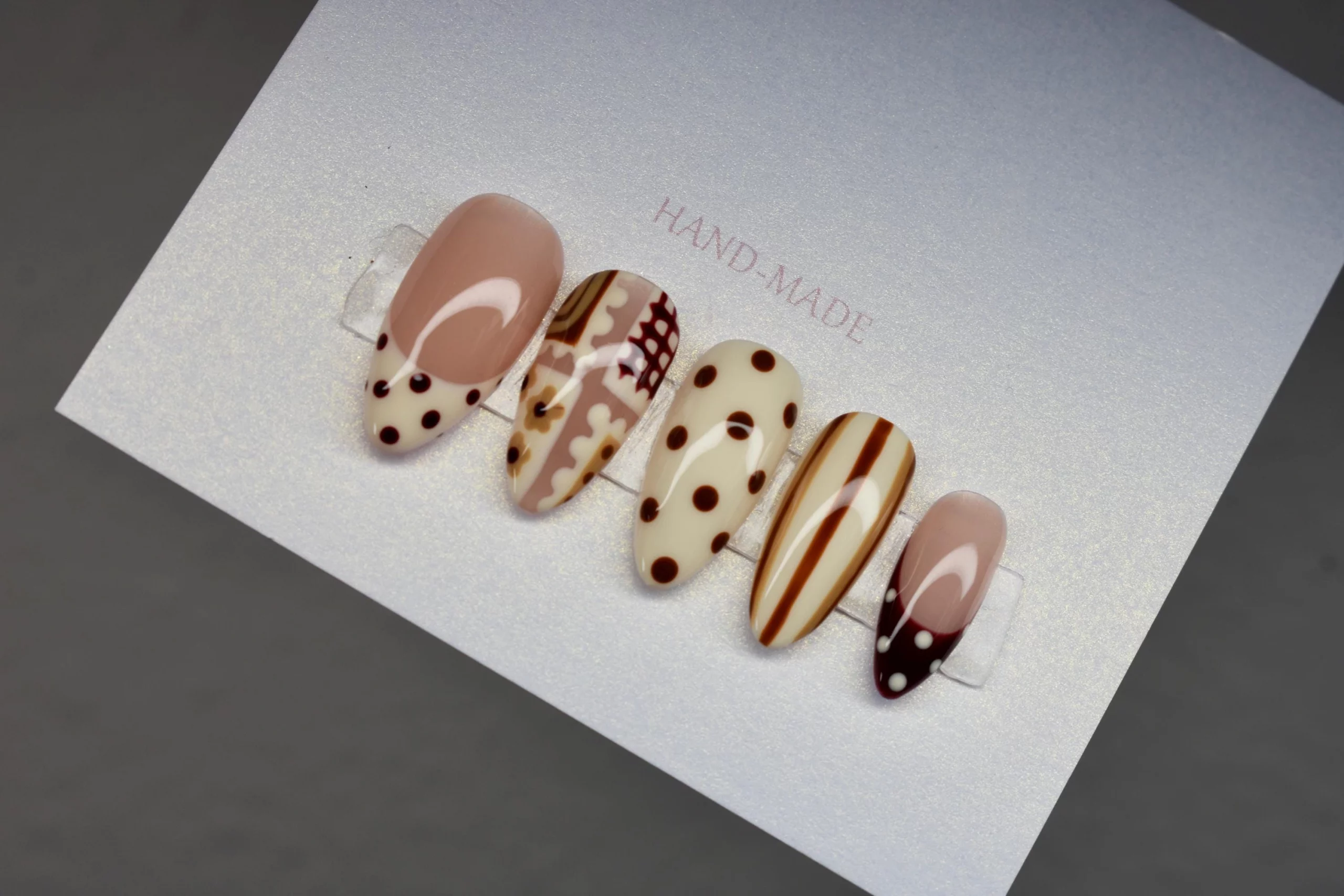 19 Elegant Delicate Boho Brown Nail Set Simply Stunning