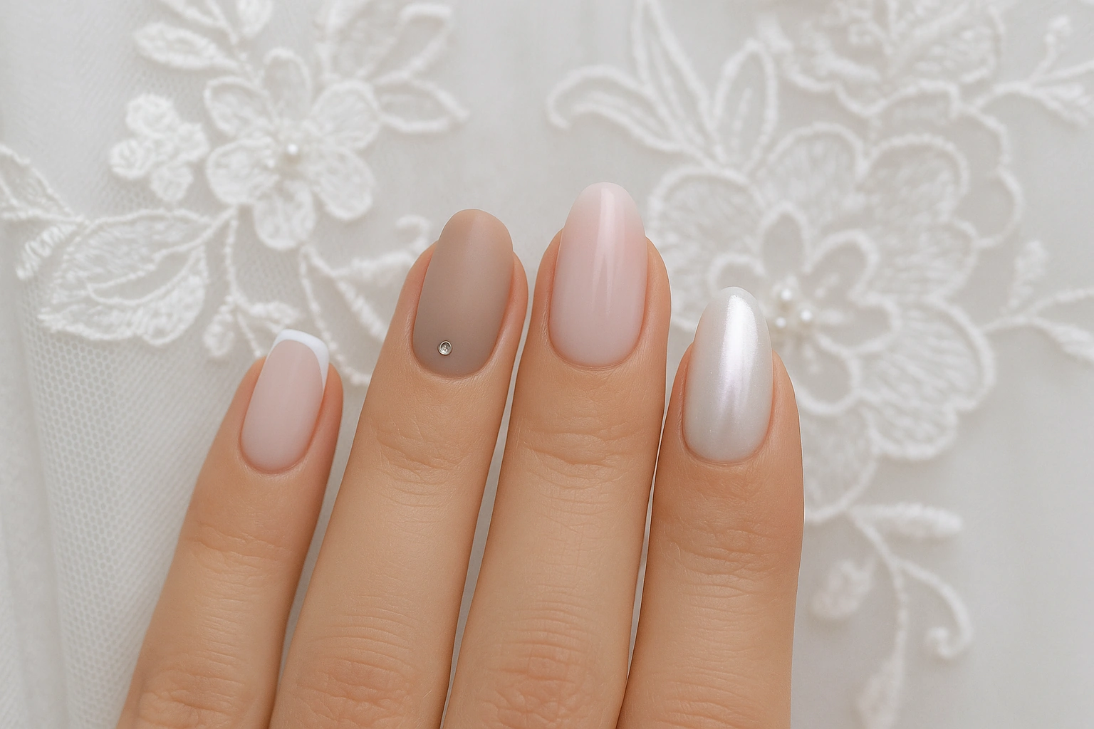 Elegant Gradient Nail Art For Brides