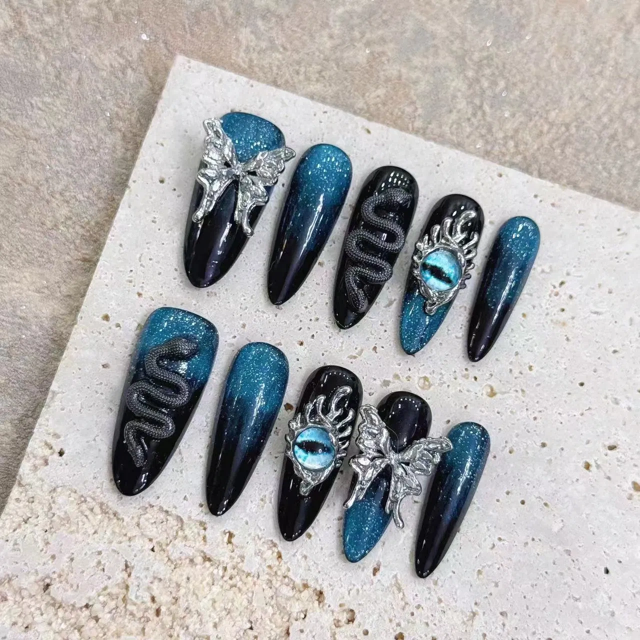 13 Radiant Emerald Green Nail 3D Design: Shine Through