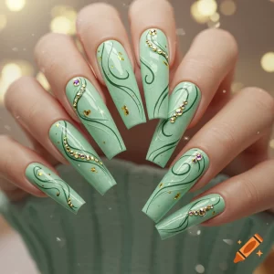 35 Fresh Emerald Green Nail Designs 2025