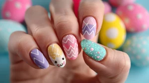 33 Sunny Floral Bunnies Pastel Nail Art For Fun