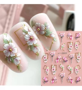 31 Elegant Floral Motif Pink Nail Art Captivates You