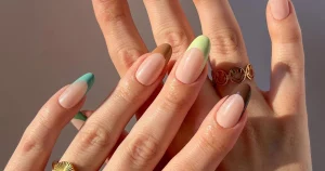 32 French Nails Metallic Accent 2025 For Glow