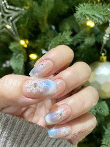 24 Frosty Snowflake Nail Design Winter Flair