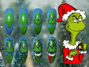 37 Grinch Silhouette Nail Design Trend 2025