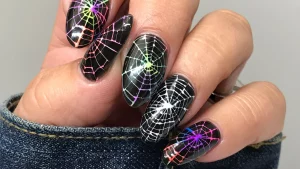 26 Halloween Cobweb Pattern Nail Idea For Haunted