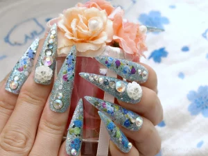 Long Nail Designs 4D Crystal – Sparkle & Shine
