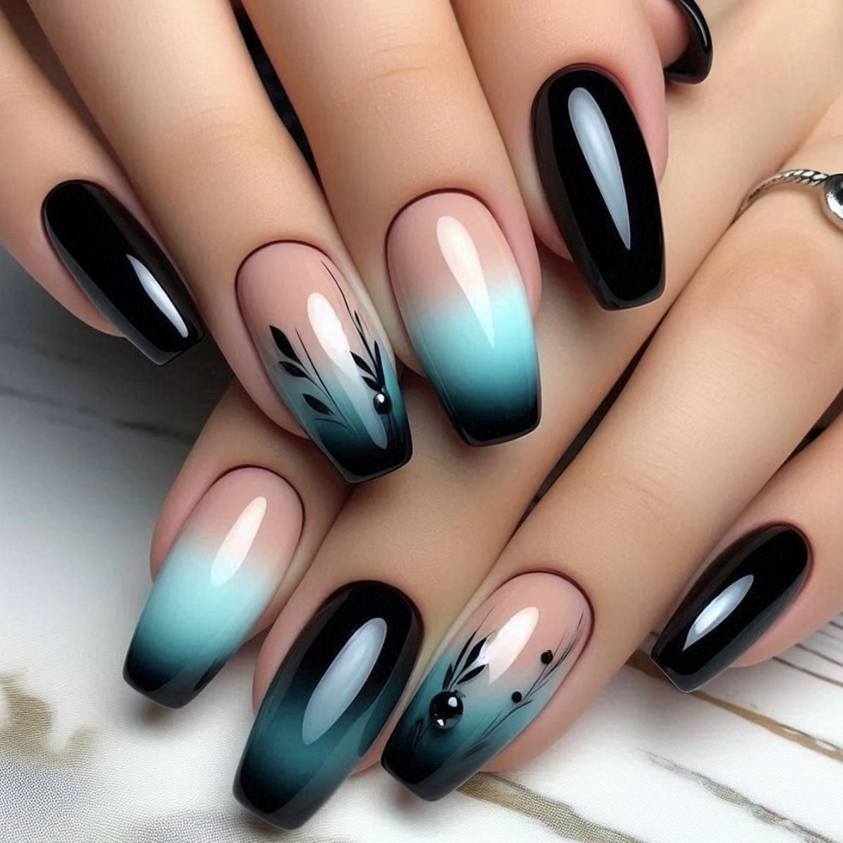 19 Starry Cool Medium Nail Gradient Designs Bliss