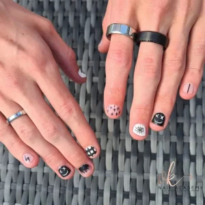 12 Trending Men'S Geometric Black Nail Designs