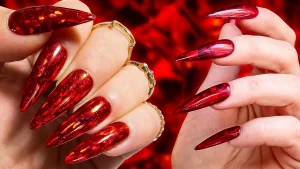 19 Stunning Metallic Ruby Trend Nails Worth Trying