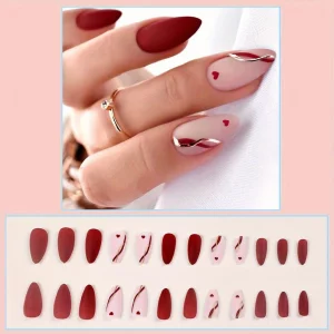 6 Nail Art Maroon Kuku Pendek Collection