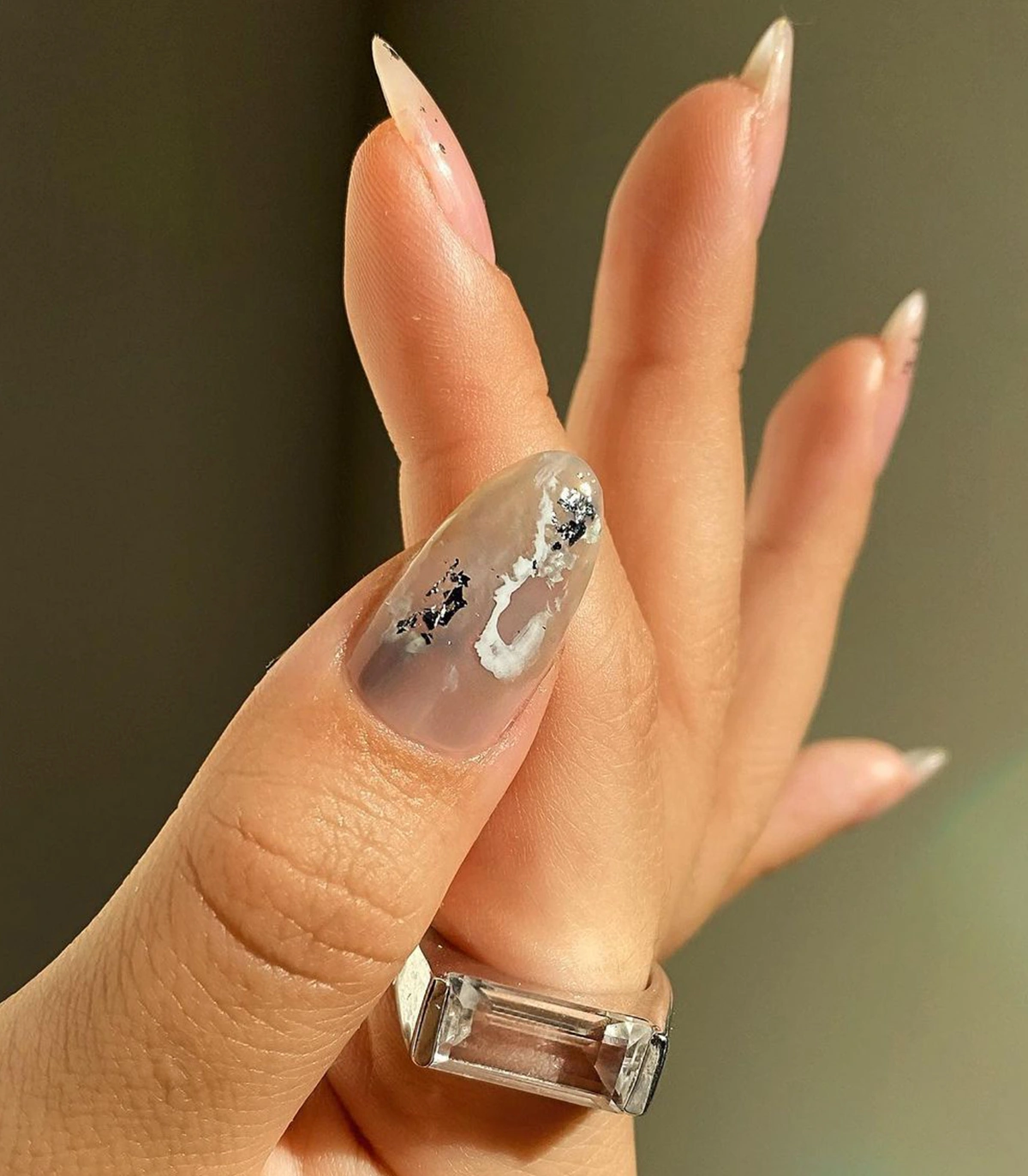 Neutral Marble Nail Style