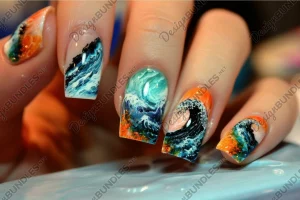 26 Ocean Wave Glitter Nail Looks Shimmer Like Waves