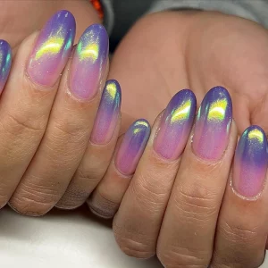17 Stunning Pretty Nail Designs 2025 Holographic Ombre