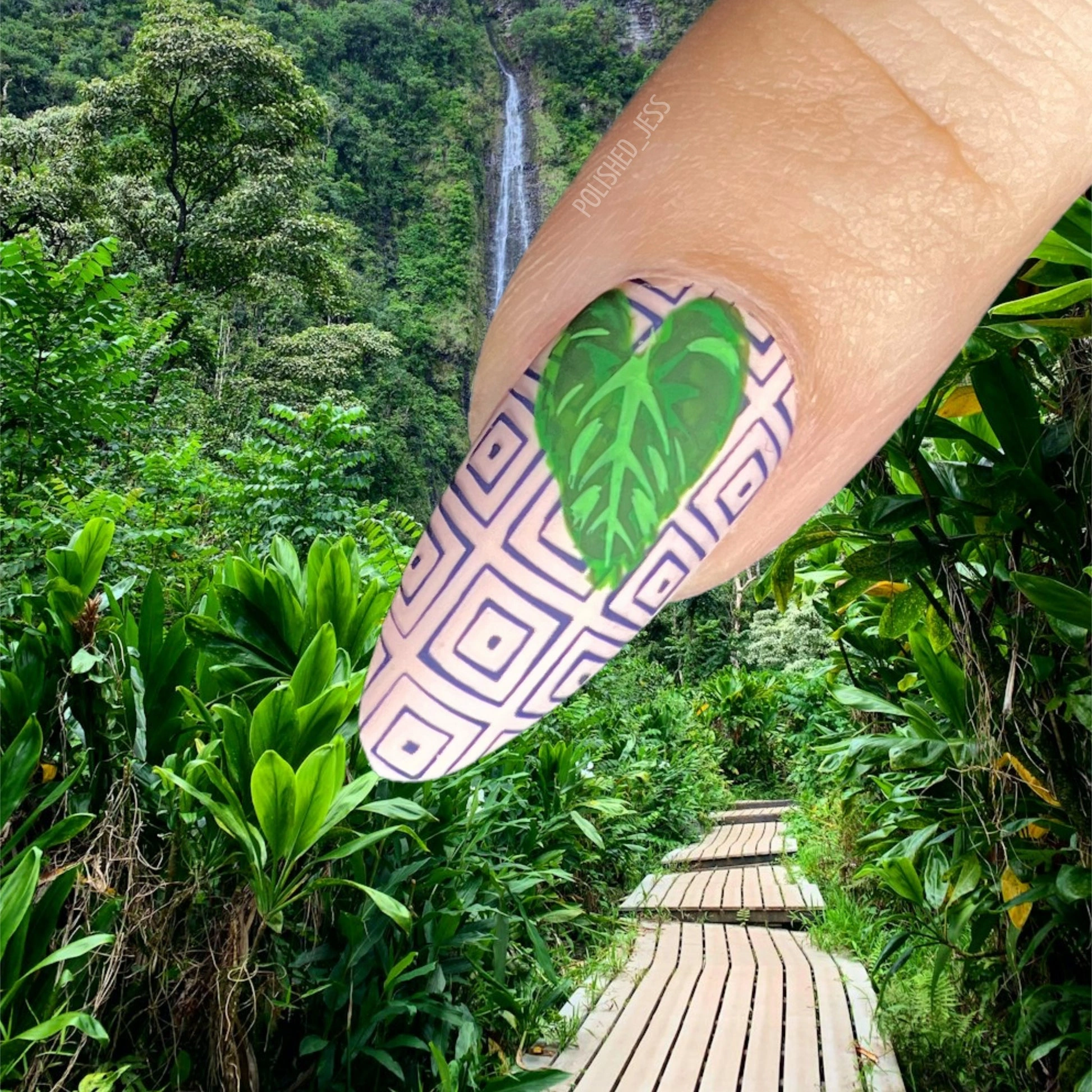 24 Lush Nail Designs Tropic Leaf Pattern Dazzle Today